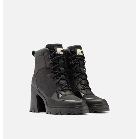 Sorel Brex Heel Lace Up Bootie Waterproof Comfortable Black Size 8.5 NWOB - Picture 1 of 12